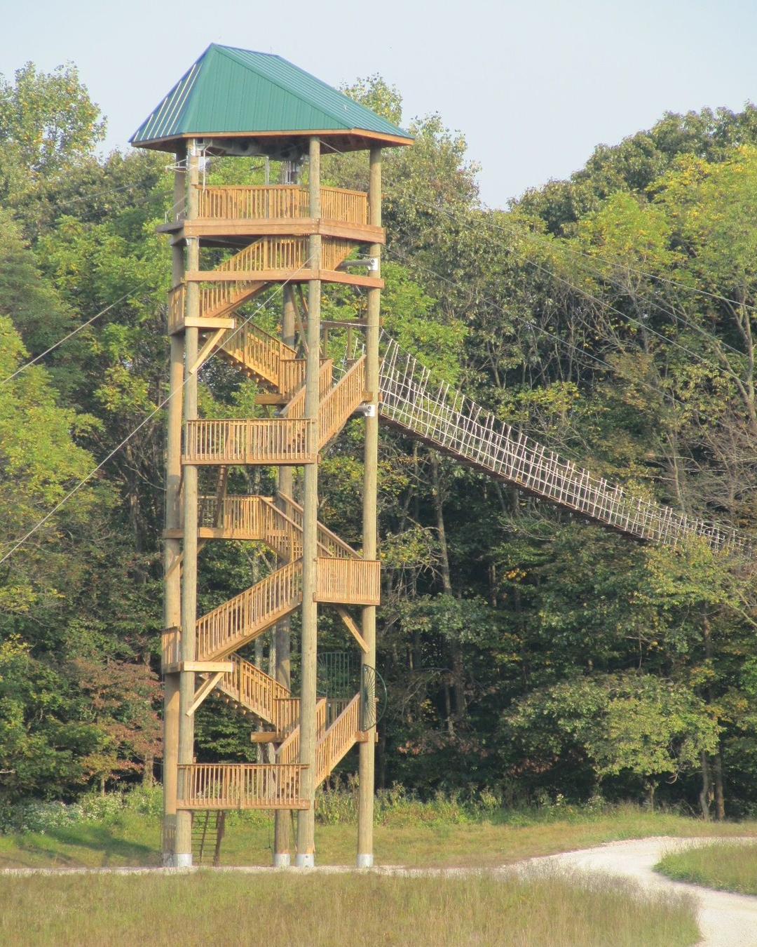 Zipline tower in Hocking Hills